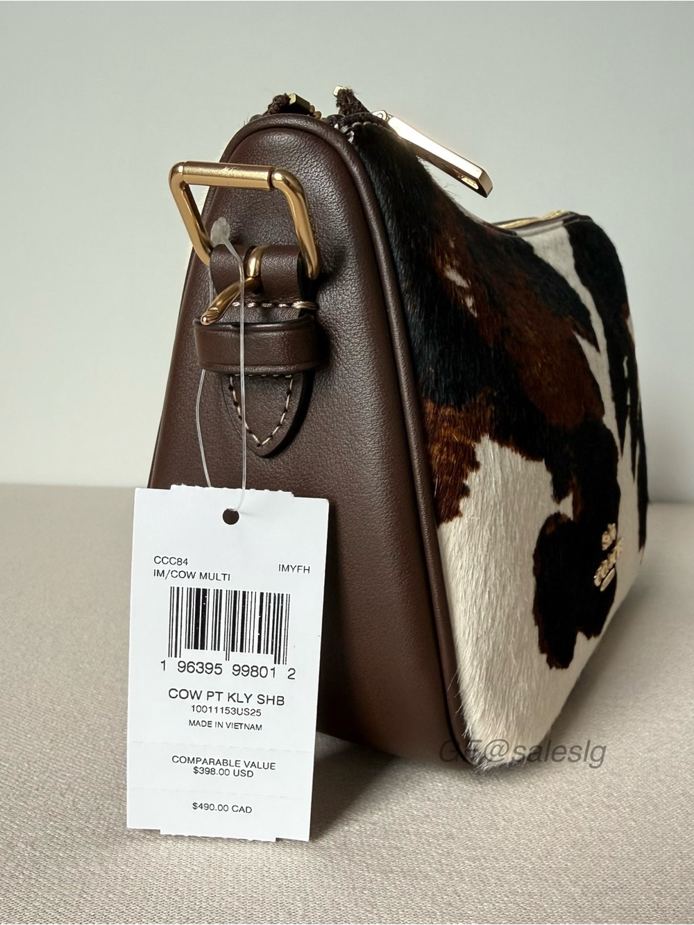 Last one NWT Coach Kailey Haircalf Cow Print Shoulder Crossbody Bag Brown CCC84 - Picture 12 of 16